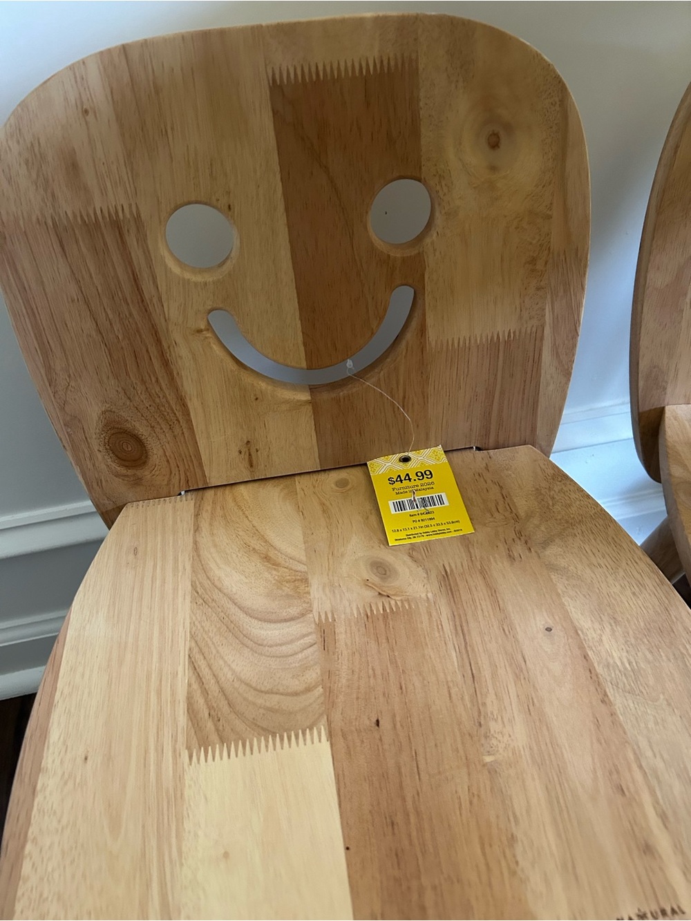 Hobby Lobby Natural Wood Kids Smile-Back Chairs - Set of 2 - Picture 3 of 9
